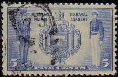 Z vendido USA 1936 Scott 794 Sello Armada US Naval Academy y Naval Midshipmen usado